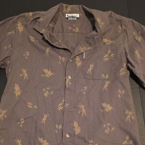 Columbia Charcoal/green Bamboo Pattern Shirt